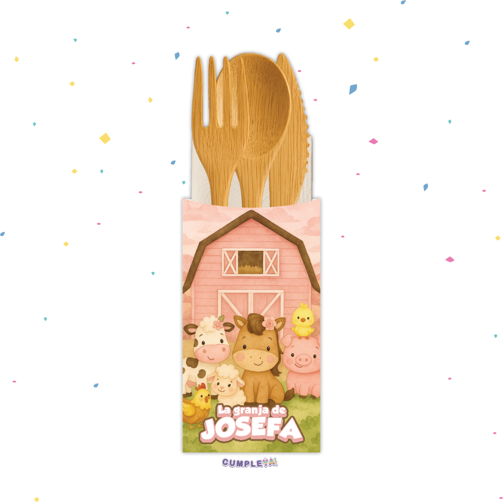 PORTA CUBIERTO GRANJA ROSADA 7X13CM TEMÁTICO