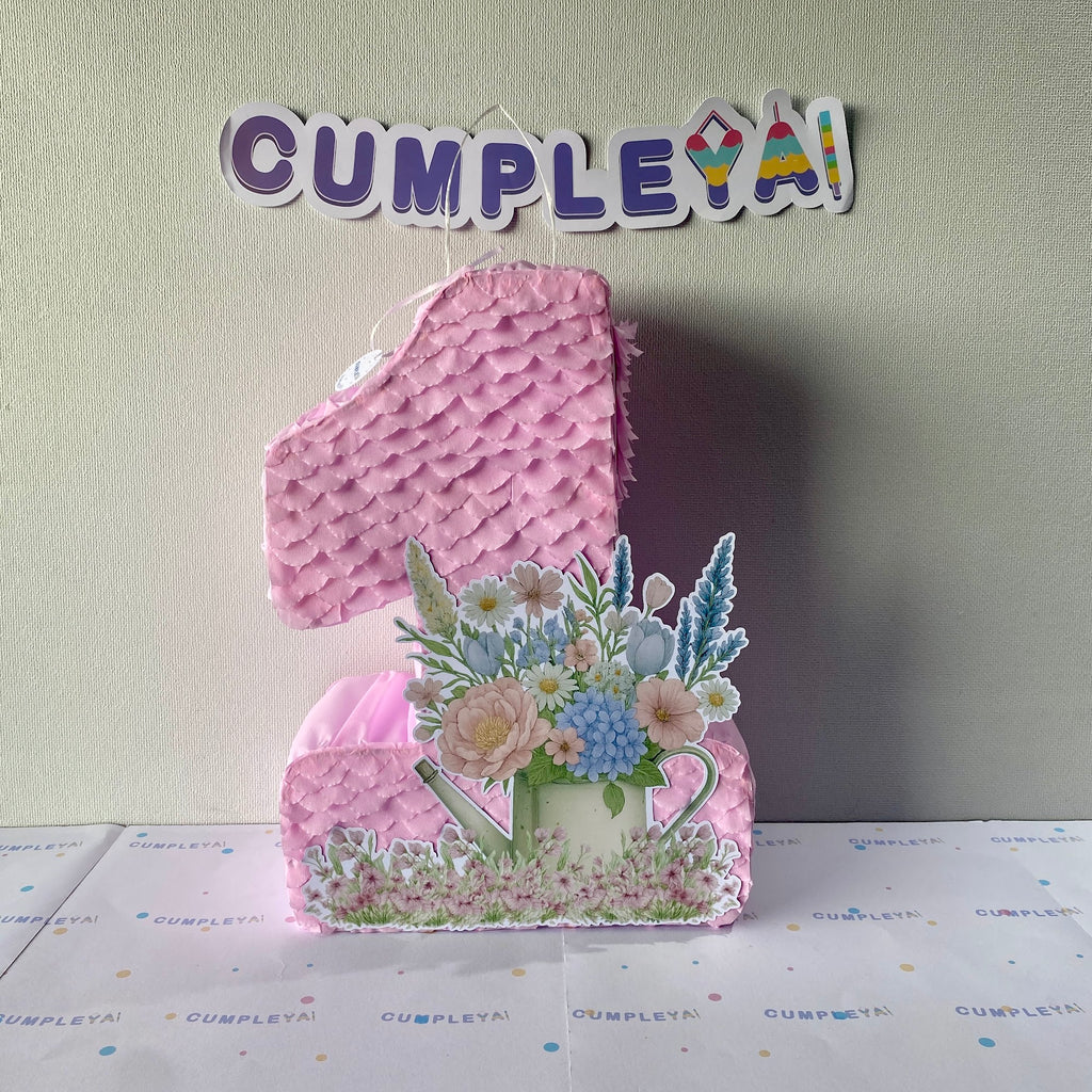 PIÑATA NUMERO 1 CON JARRITA 40CM PREMIUM