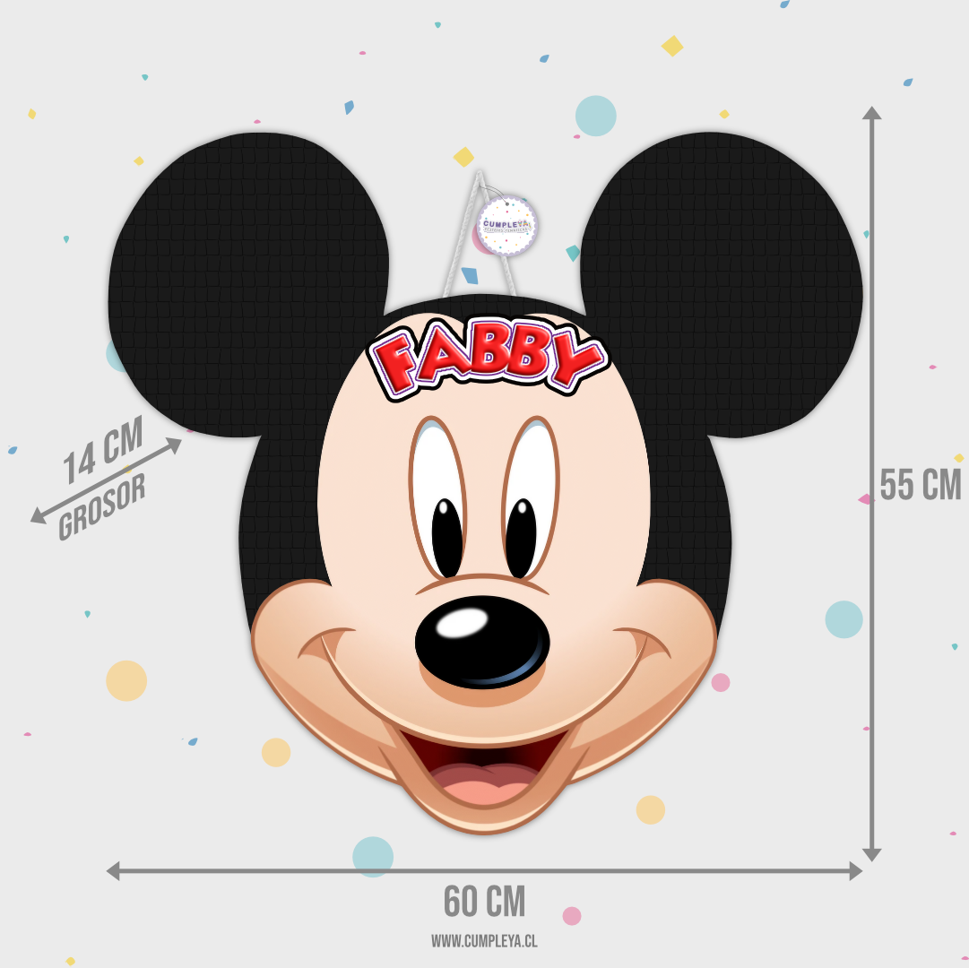 PIÑATA MICKEY MOUSE CABEZA 60CM