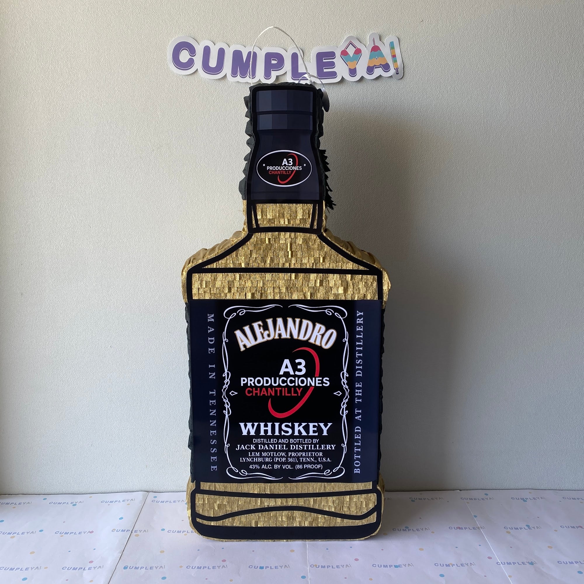 PIÑATA PERZONALIZADA BOTELLA DE WHISKY 60CM PREMIUM