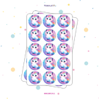 30 STICKER CIRCULARES 5 X 5 CM GATITO ARCOIRIS