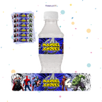 STICKER PARA BOTELLA 12 U LOS VENGADORES