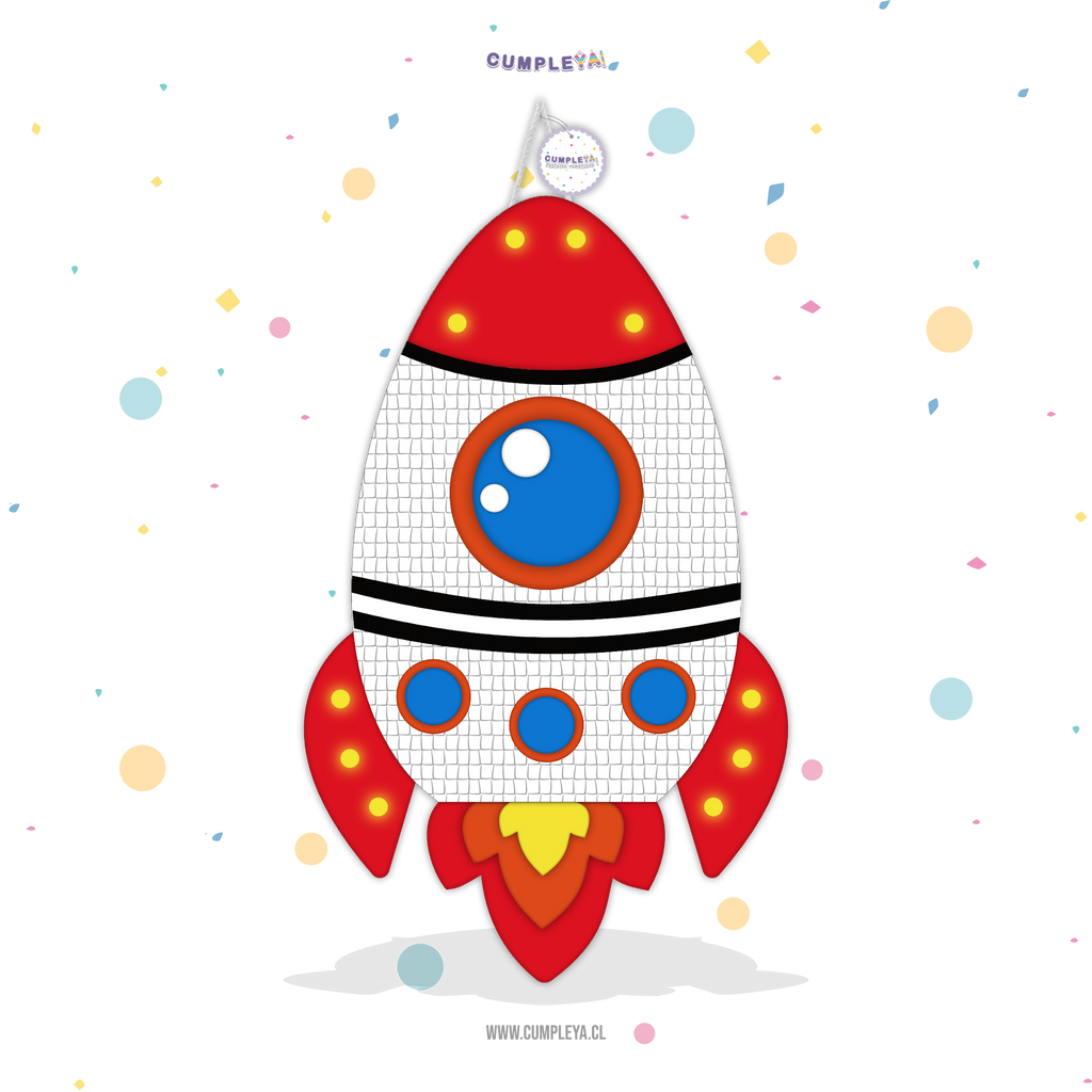 PIÑATA COHETE ESPACIAL 60CM PREMIUM