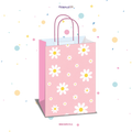 BOLSA SORPRESA 16 × 21 × 8 CM MARGARITAS FONDO ROSA