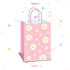 BOLSA SORPRESA 16 × 21 × 8 CM MARGARITAS FONDO ROSA