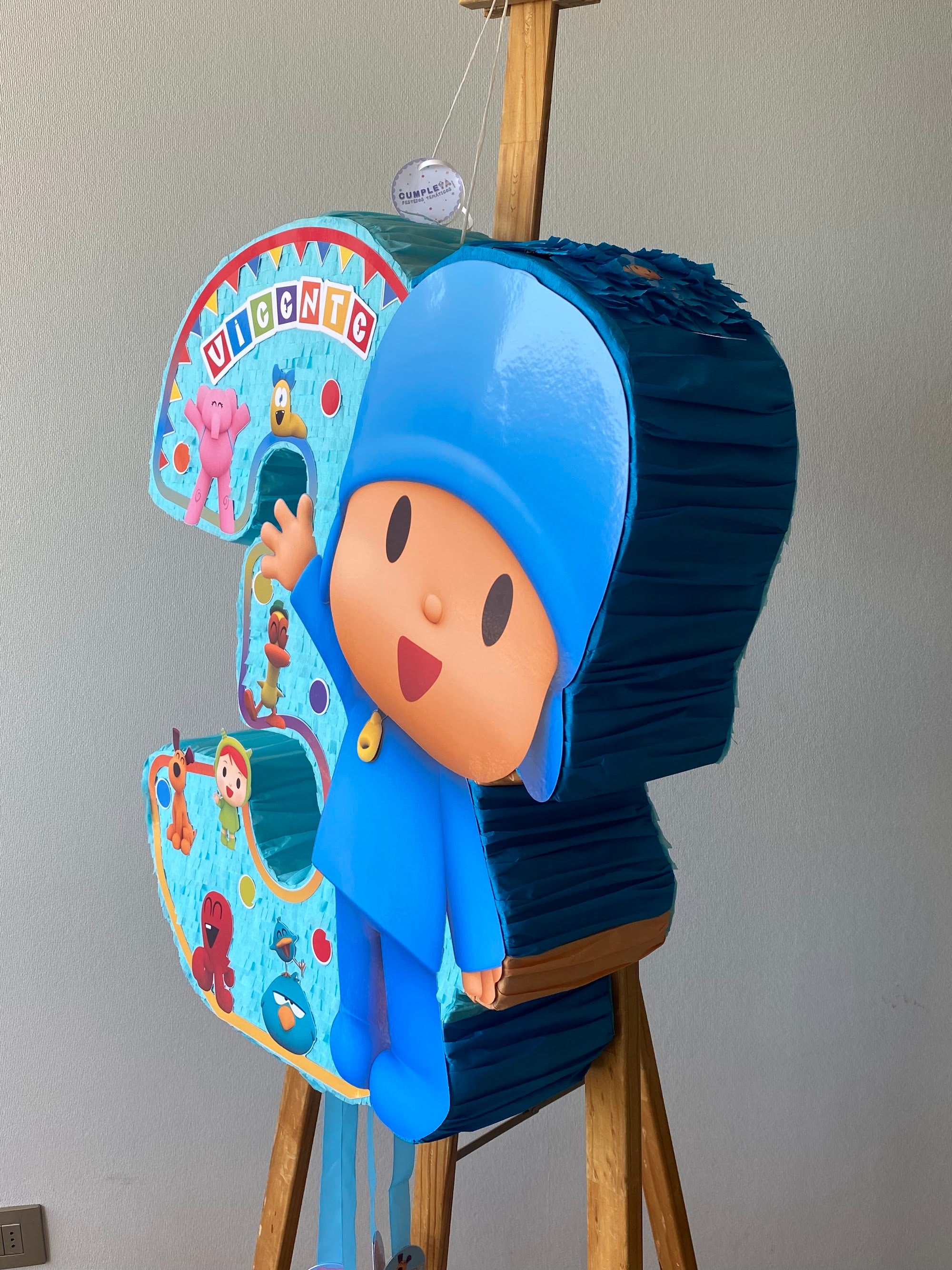 PIÑATA POCOYO NÚMERO 3 60CM PREMIUM
