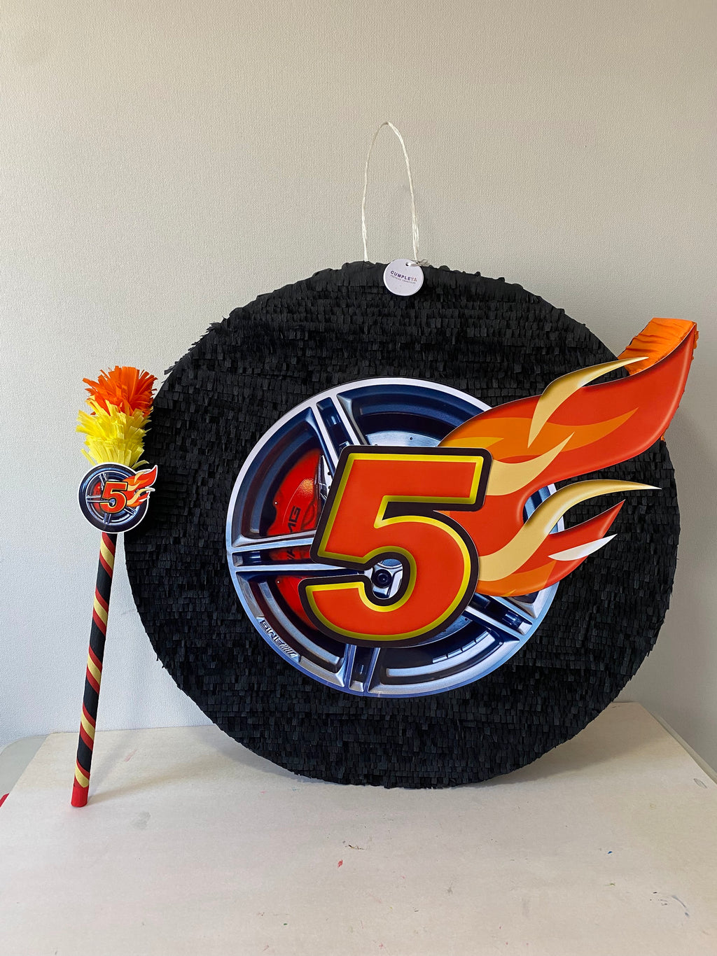 PIÑATA RUEDA DE AUTO 60CM PREMIUM