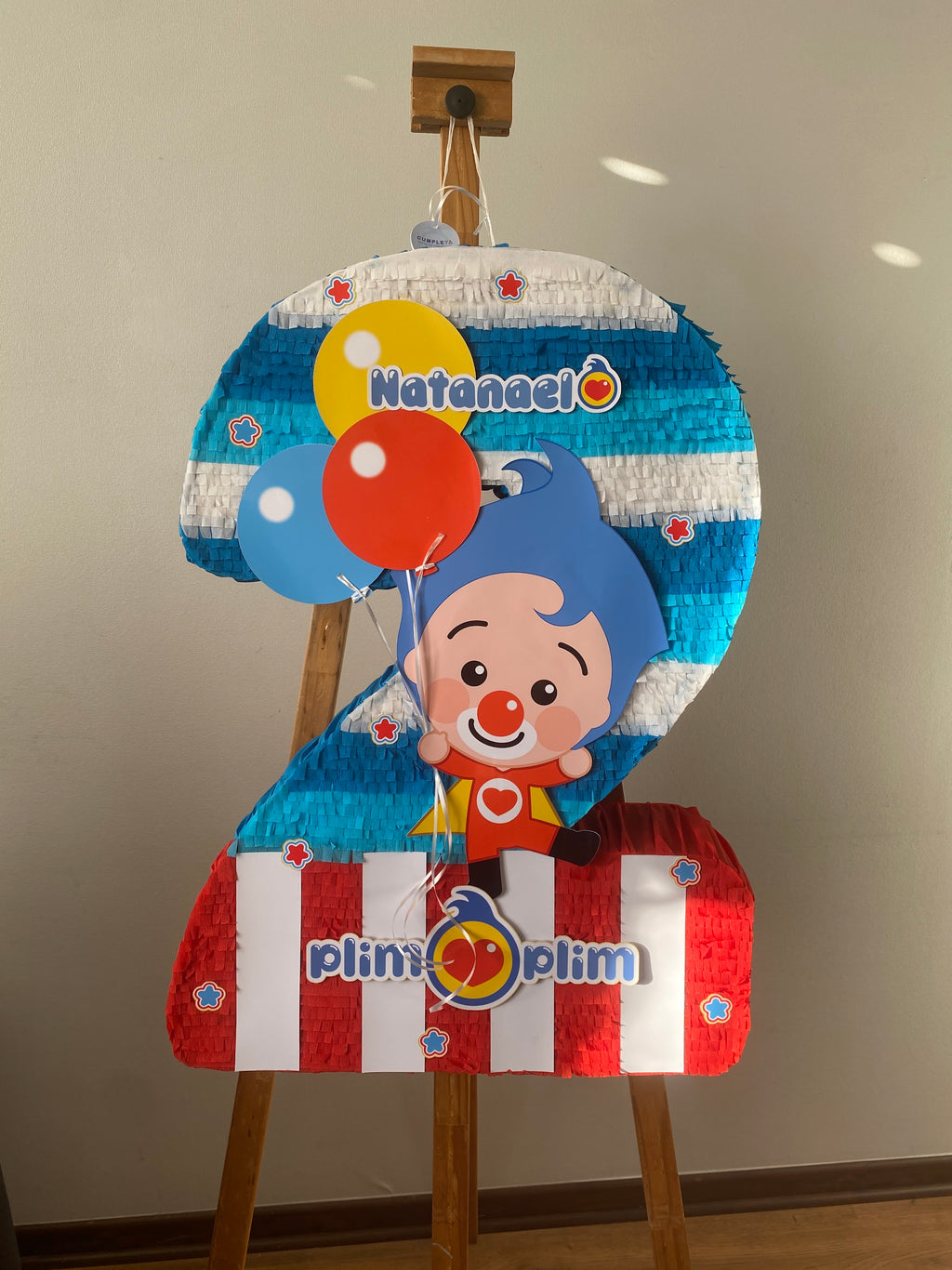 PIÑATA NUMERO 2 PLIM PLIM 60CM PREMIUM