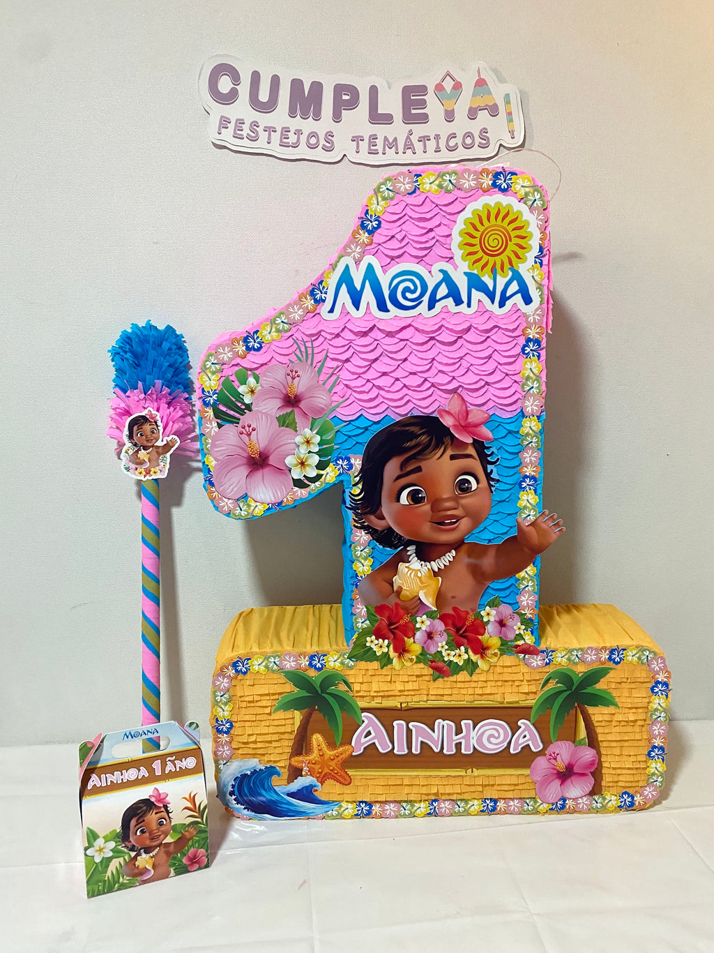PIÑATA MOANA BEBE NÚMERO 1 60CM PREMIUM