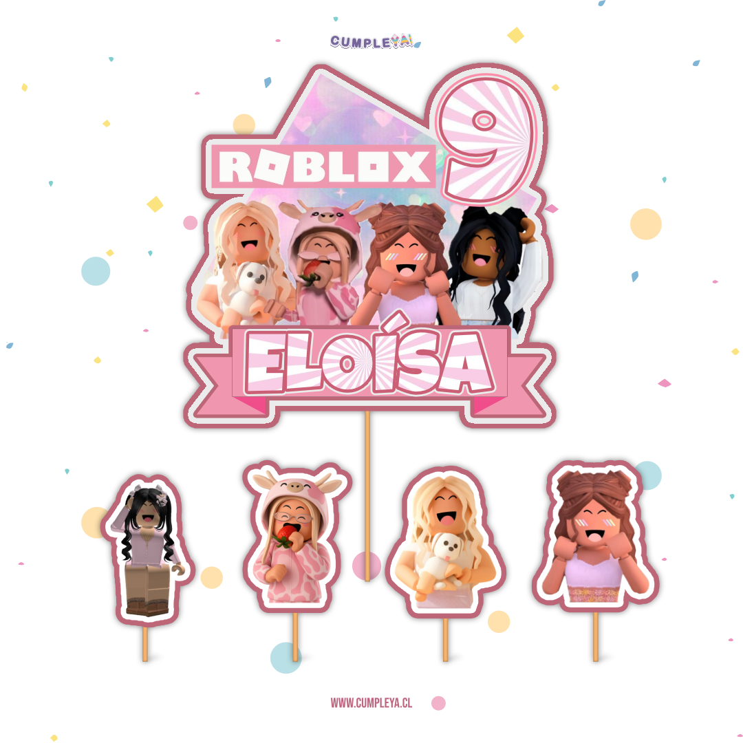 TOPPER ROBLOX NIÑA 15CM + 4U 6CM