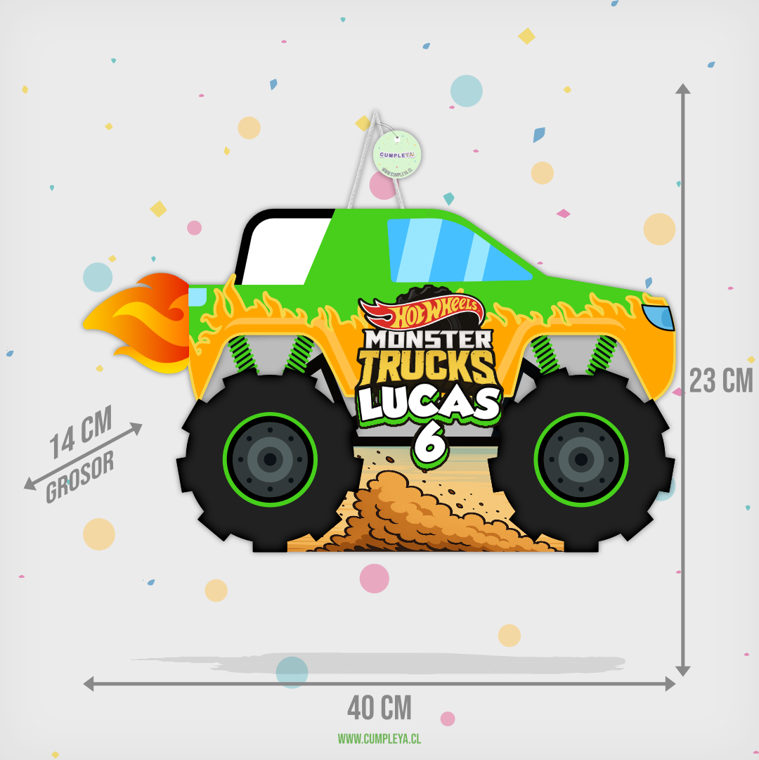 PIÑATA MONSTER TRUCK VERDE 40CM EXPRÉS