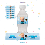 STICKER PARA BOTELLA 12 U JEFE EN PAÑALES