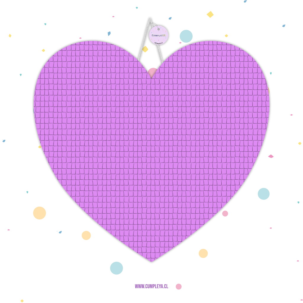 PIÑATA CORAZON ROSA 60CM PREMIUM