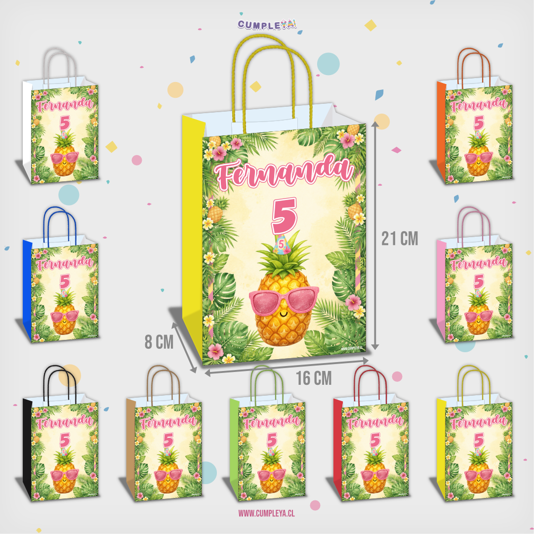 BOLSA SORPRESA 16 × 21 × 8 CM PIÑA