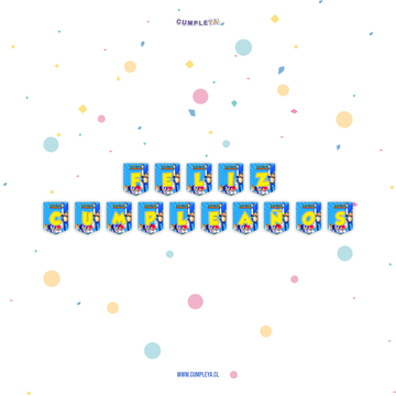 BANDERIN FELIZ CUMPLEAÑOS SONIC