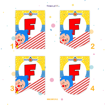 BANDERIN PLIM PLIM FELIZ CUMPLEAÑOS