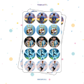 30 STICKER CIRCULARES 5 X 5 CM MESSI ARGENTINA