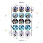 30 STICKER CIRCULARES 5 X 5 CM MESSI ARGENTINA