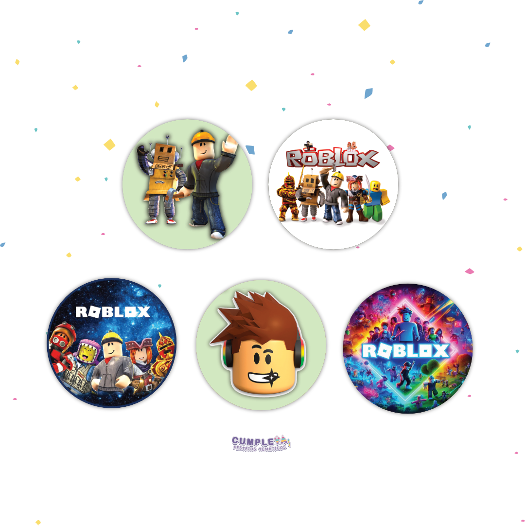 30 STICKER CIRCULARES 5 X 5 CM ROBLOX