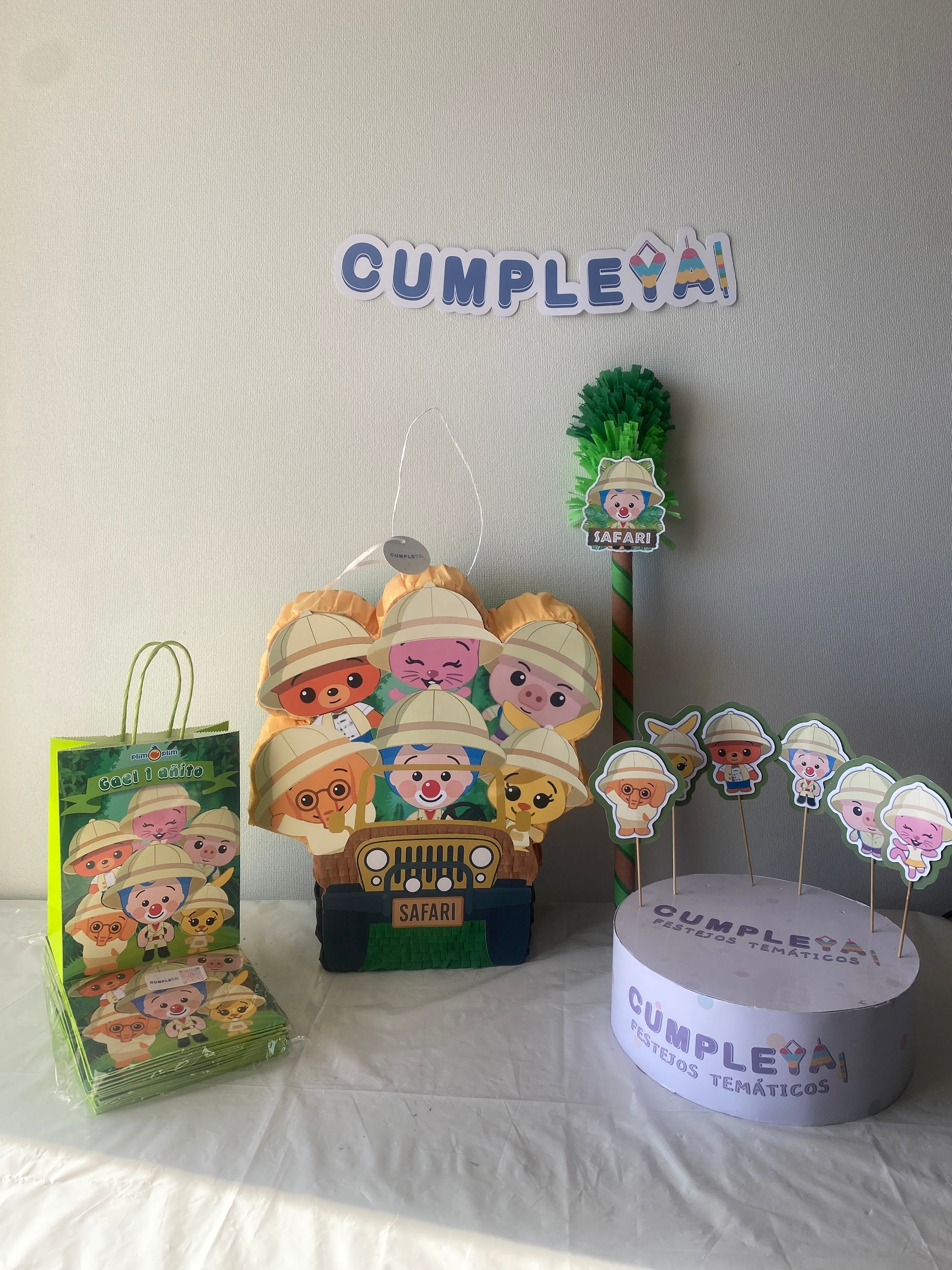 PIÑATA PLIM PLIM SAFARI EN JEEP 40CM PREMIUM