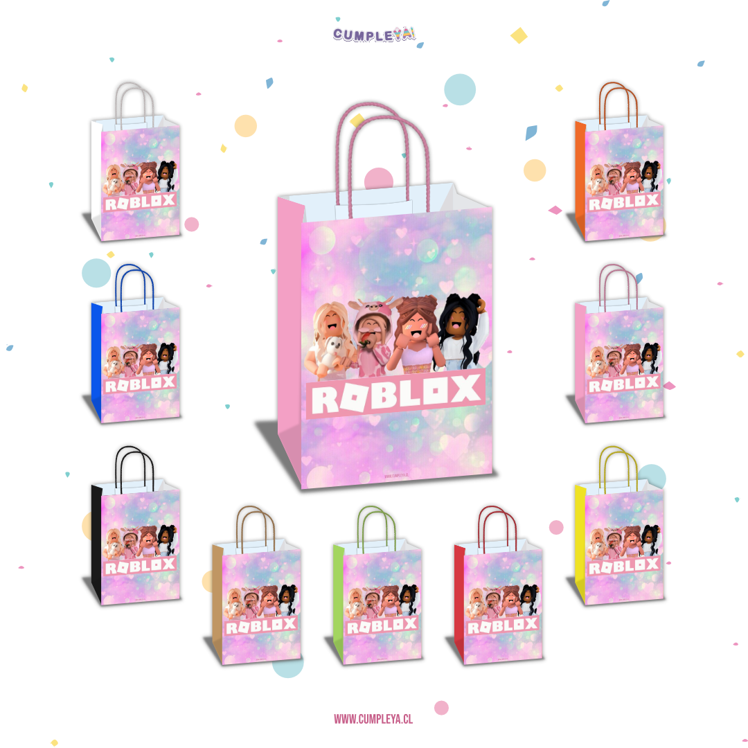 BOLSA SORPRESA ROBLOX NIÑA PERSONALIZADO 16X21X8CM