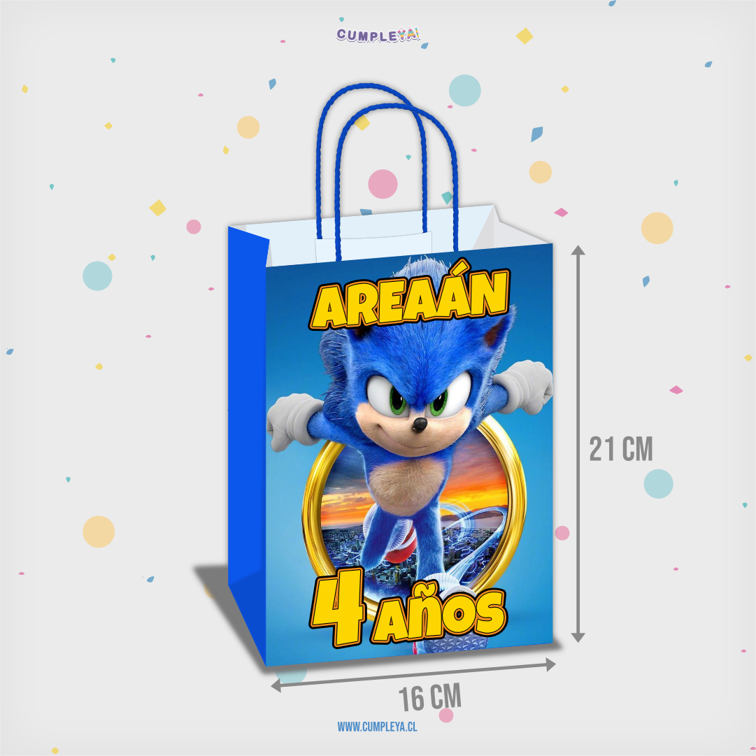 BOLSA SORPRESA SONIC PERSONALIZADO 16X21X8CM