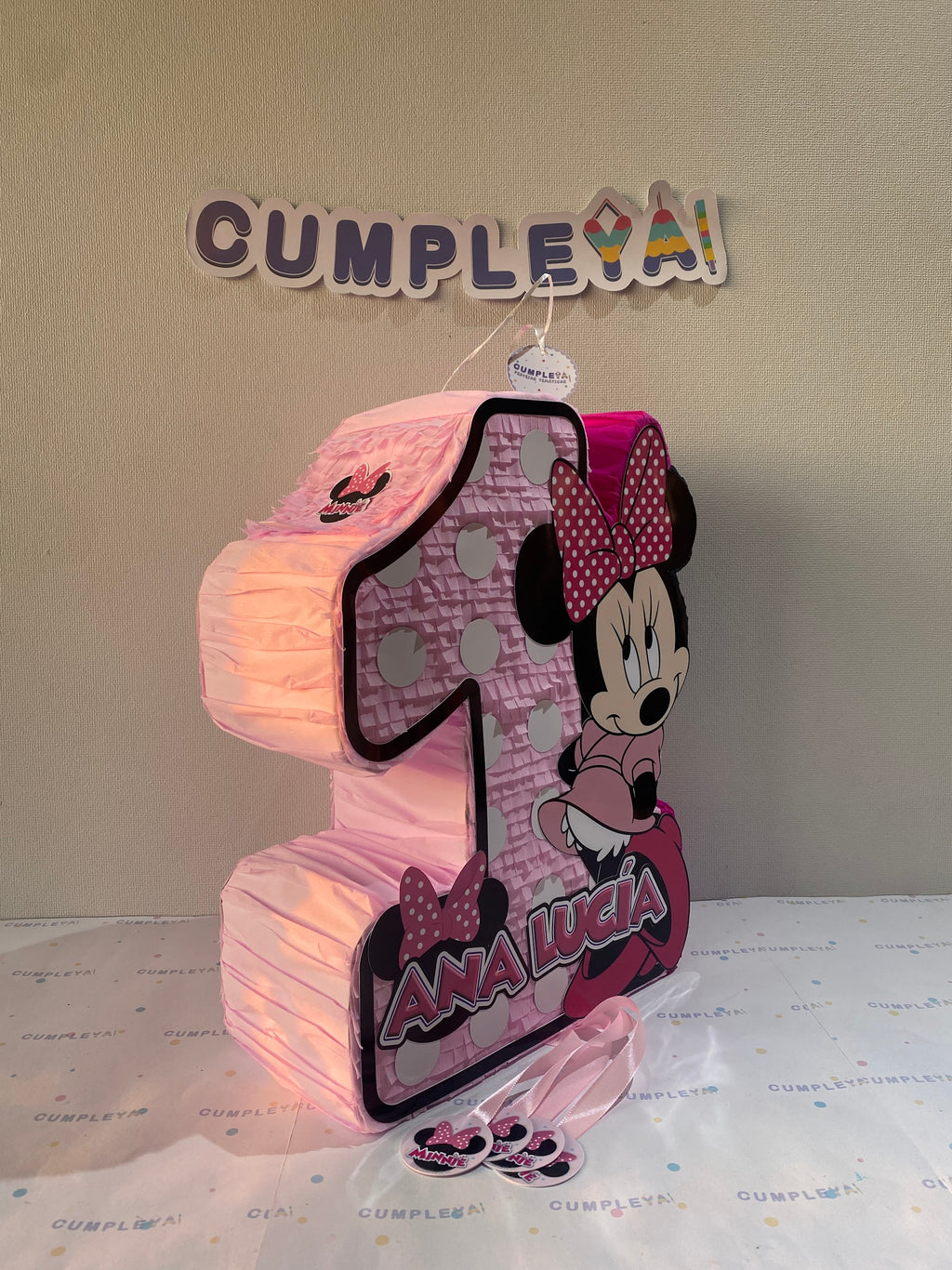 PIÑATA NUMERO 1 MINNIE MOUSE 40CM PREMIUM