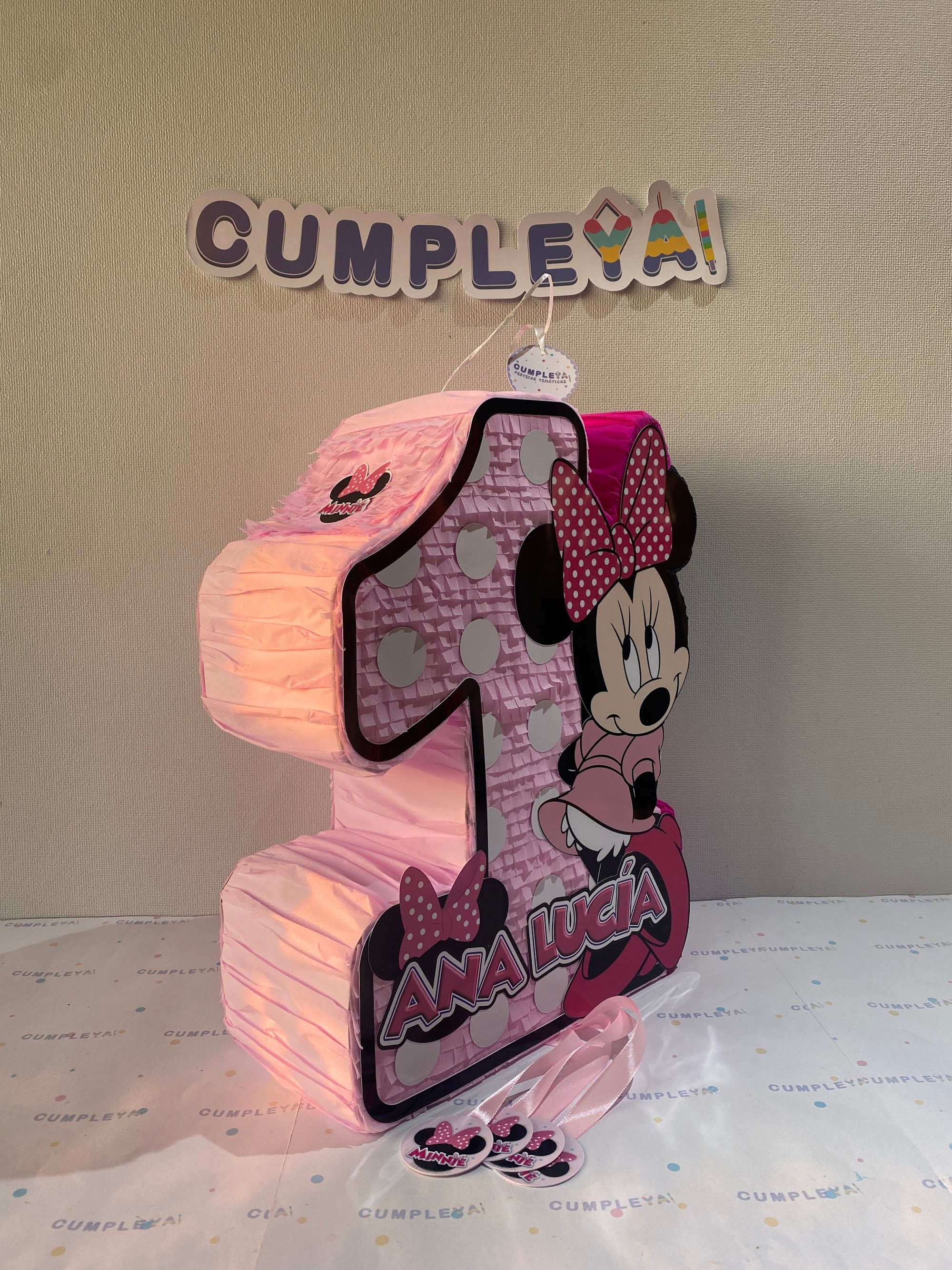 PIÑATA NUMERO 1 MINNIE MOUSE 40CM PREMIUM