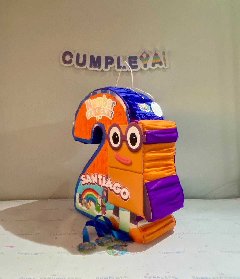 PIÑATA NUMERO 2 DE LOS NUMBERBLOCKS 40CM PREMIUM