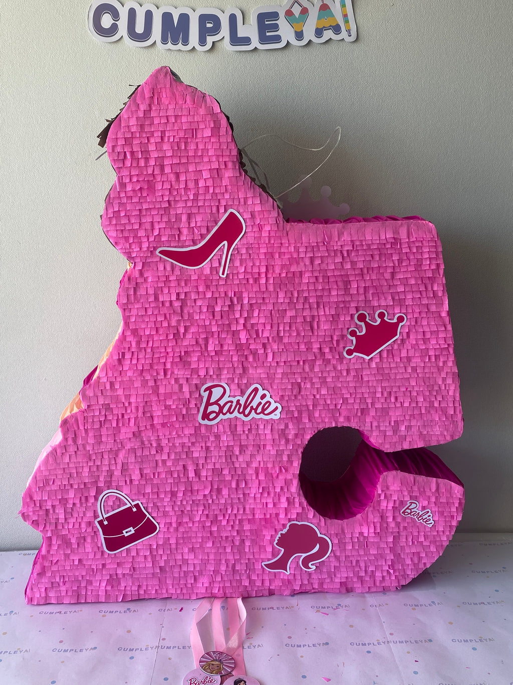 PIÑATA BARBIE CON NUMERO 5 60CM PREMIUM