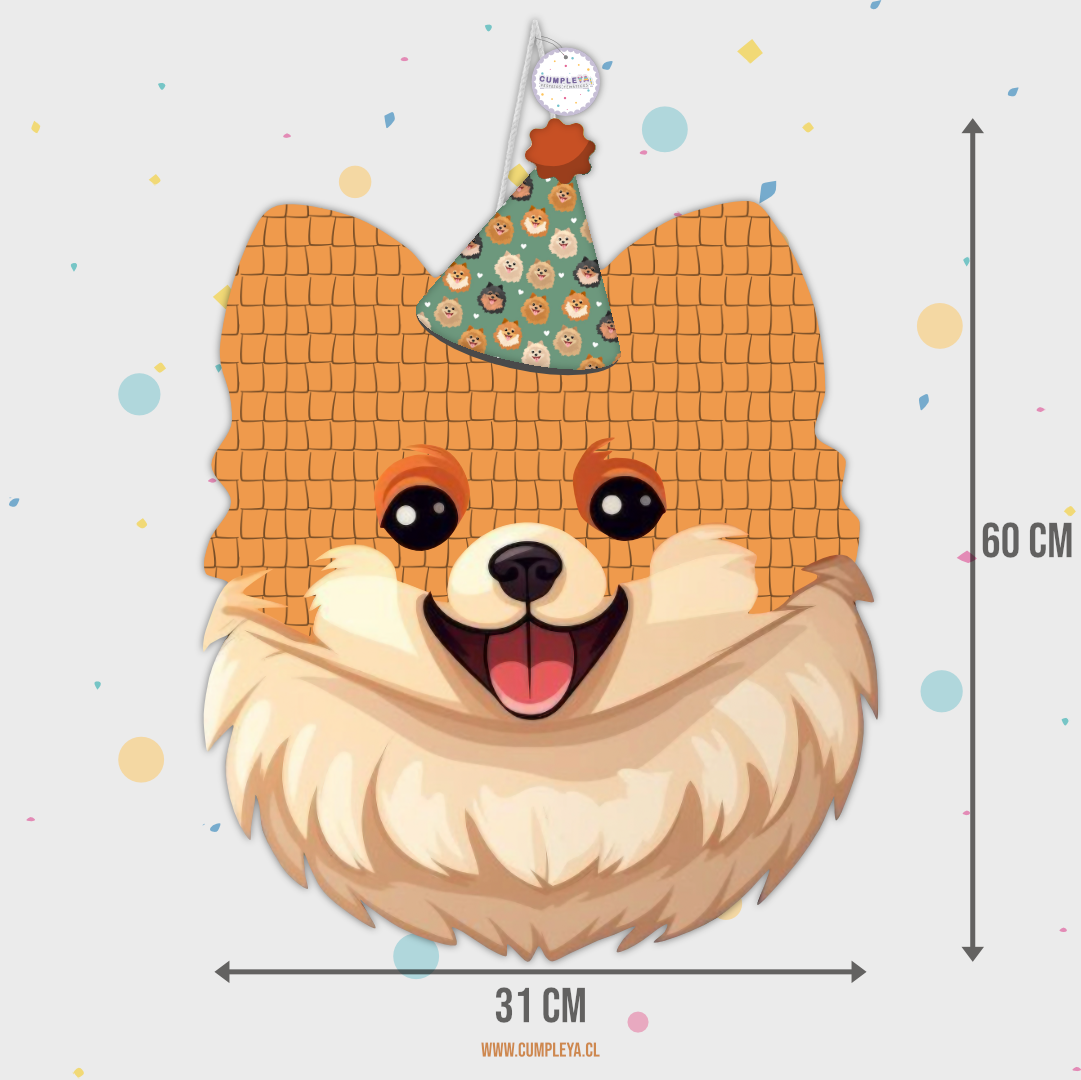PIÑATA PERRITO POMERANIA 40CM PREMIUM