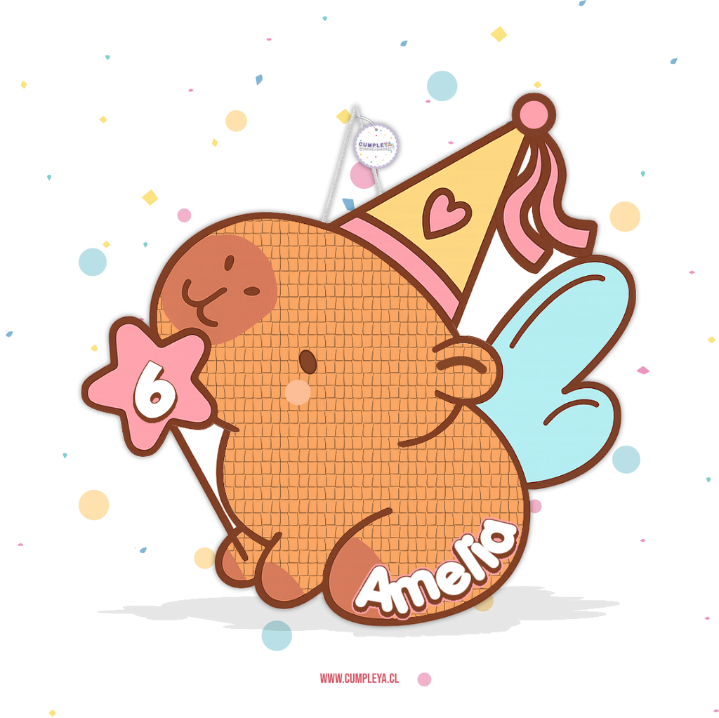 PIÑATA CARPIBARA HADA 60CM PREMIUM