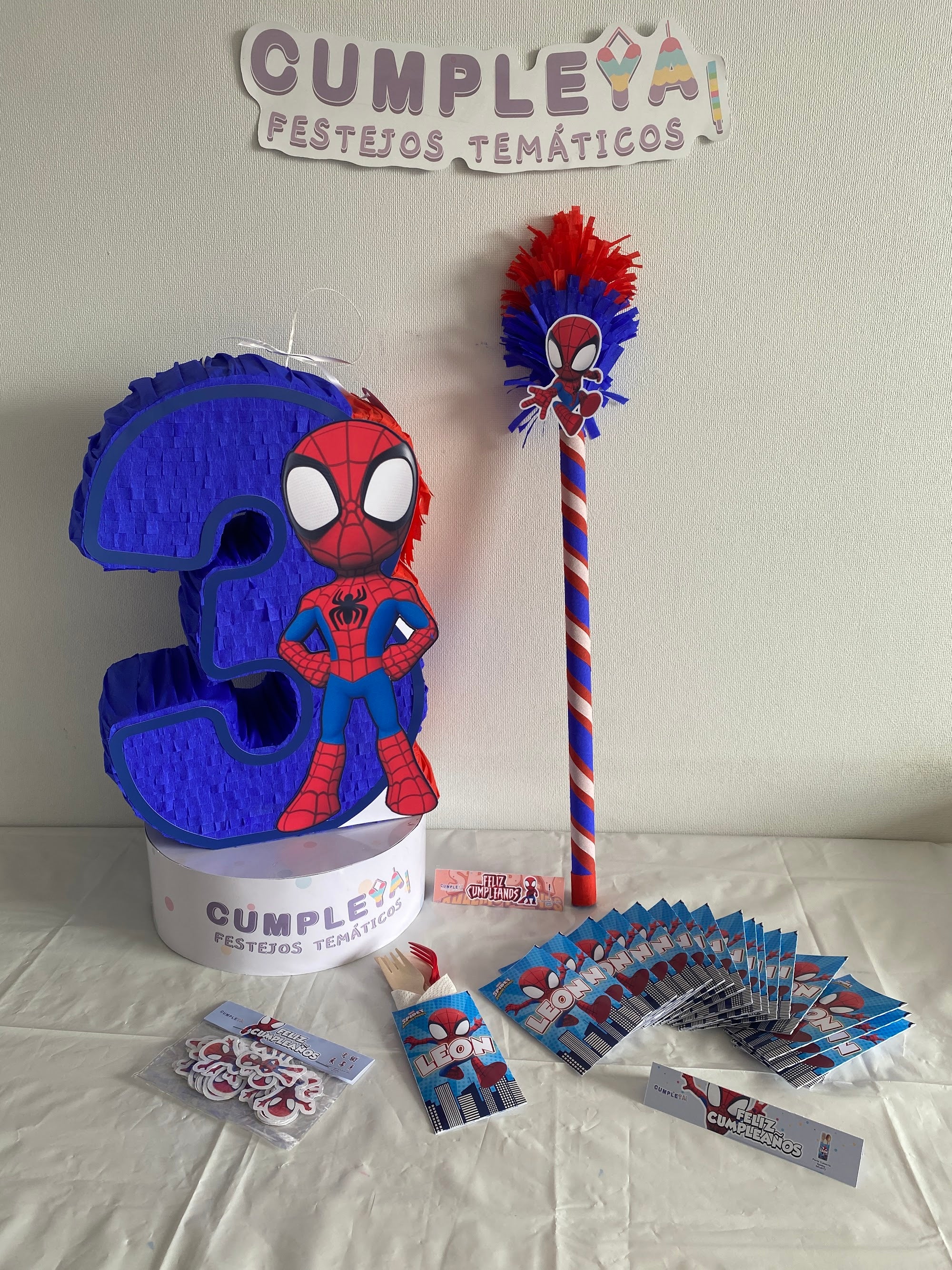 PIÑATA SPIDER-MAN SPIDEY NIÑO NÚMERO 3 40CM PREMIUM