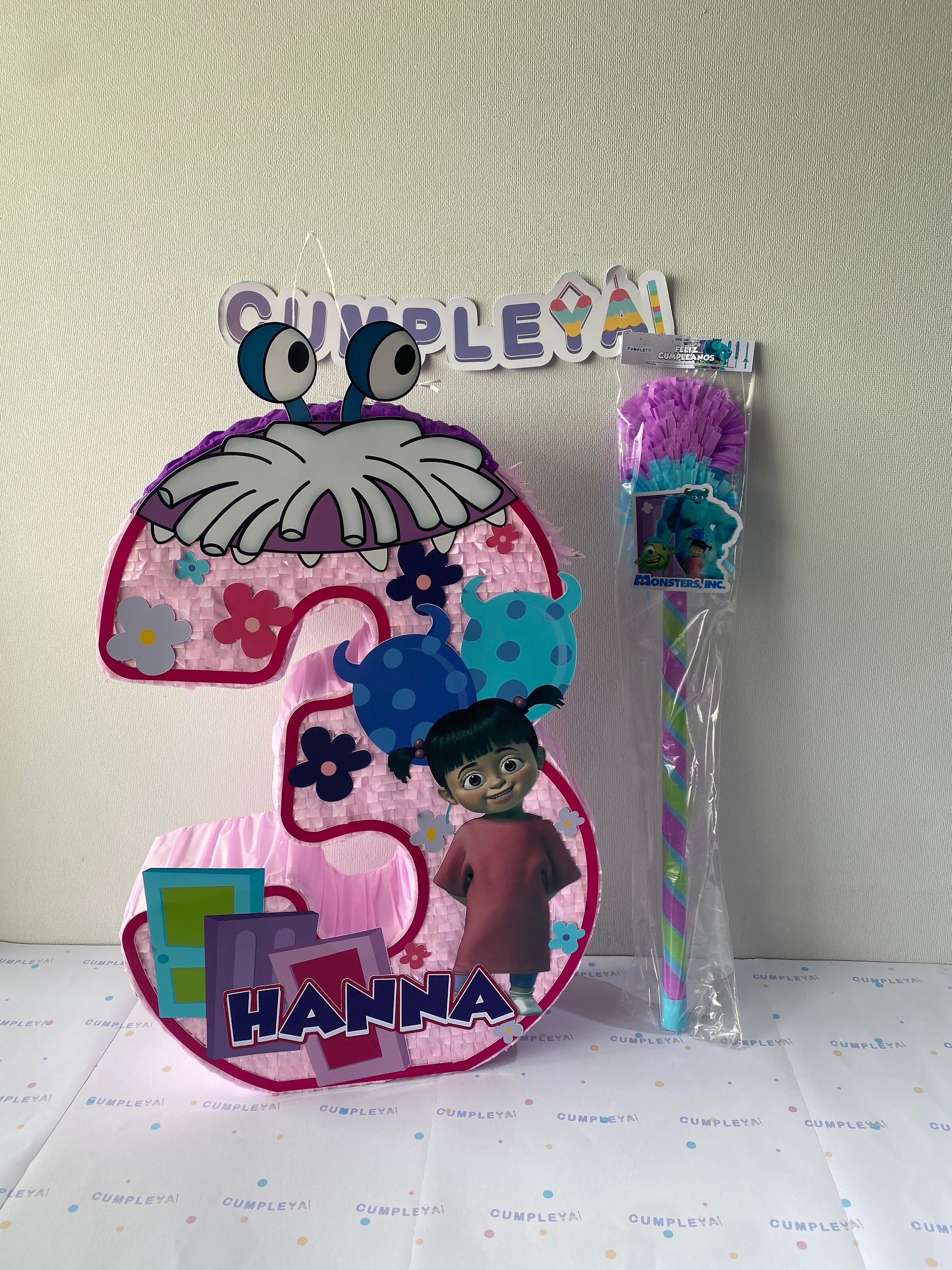 PIÑATA NUMERO 3 MONSTER INC 60CM PREMIUM