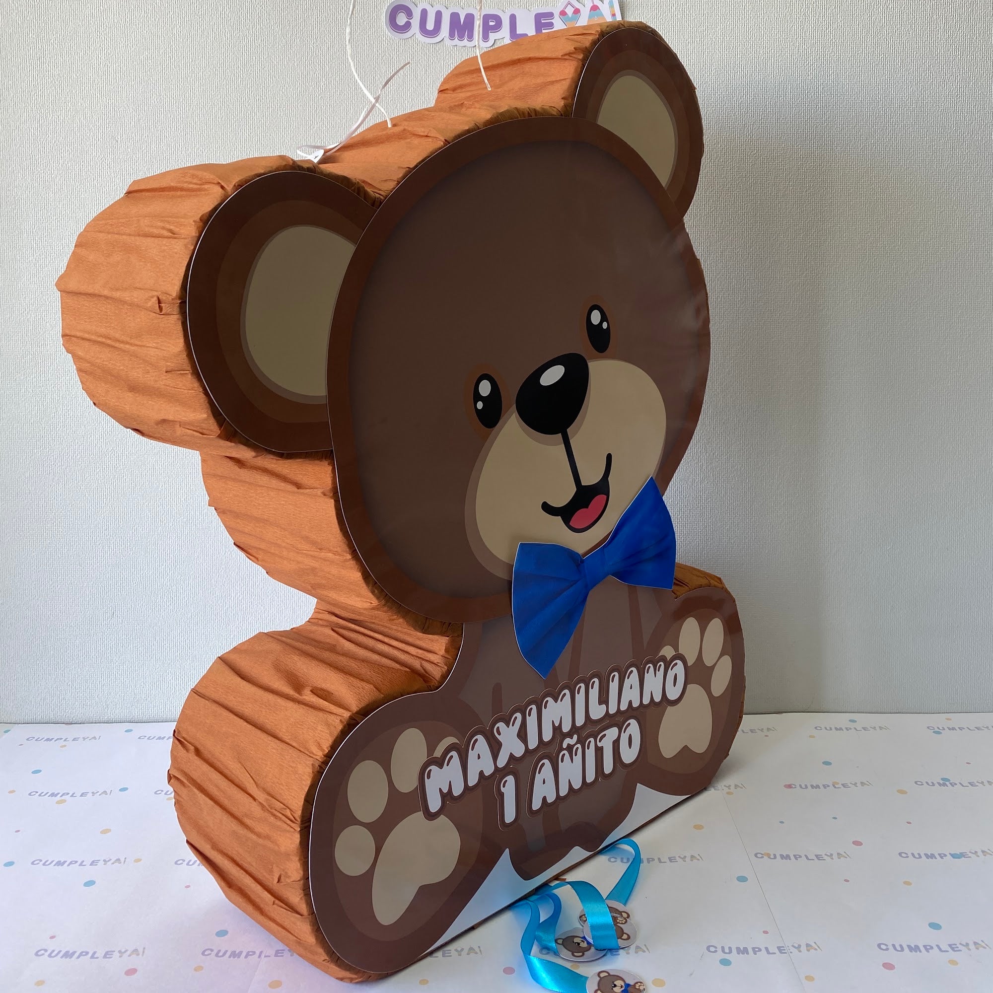 PIÑATA 60 CM XL OSO LAZO AZUL