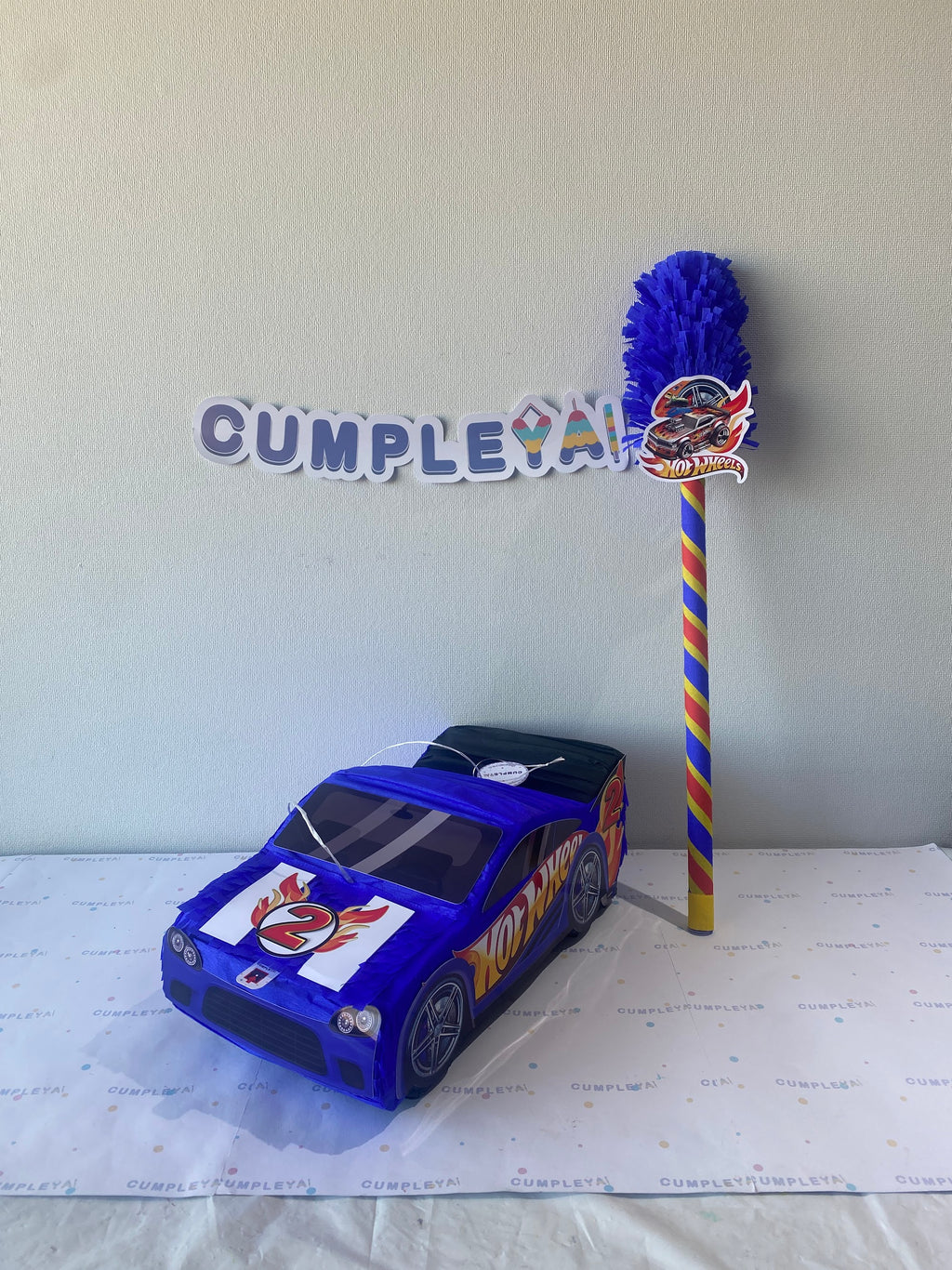 PIÑATA AUTO AZUL 40CM PREMIUM