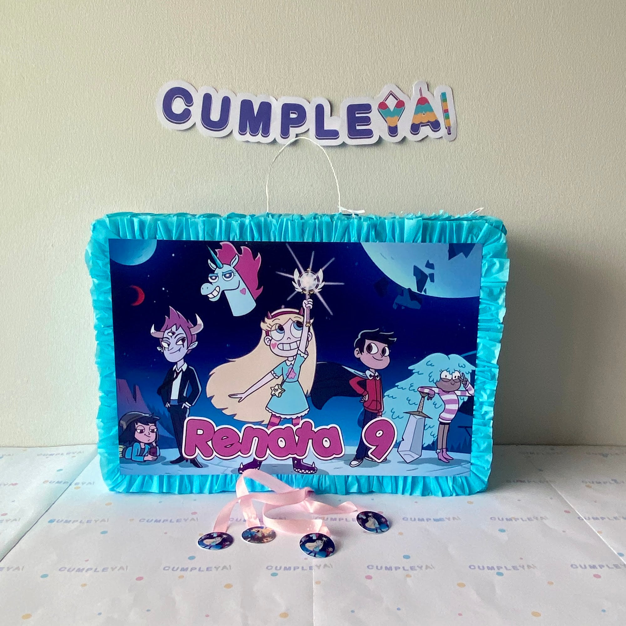 PIÑATA STAR Y LAS FUERZAS DEL MAL RECTANGULAR EXPRÉS 50CM