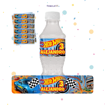 STICKER PARA BOTELLA 12 U HOT WHEELS