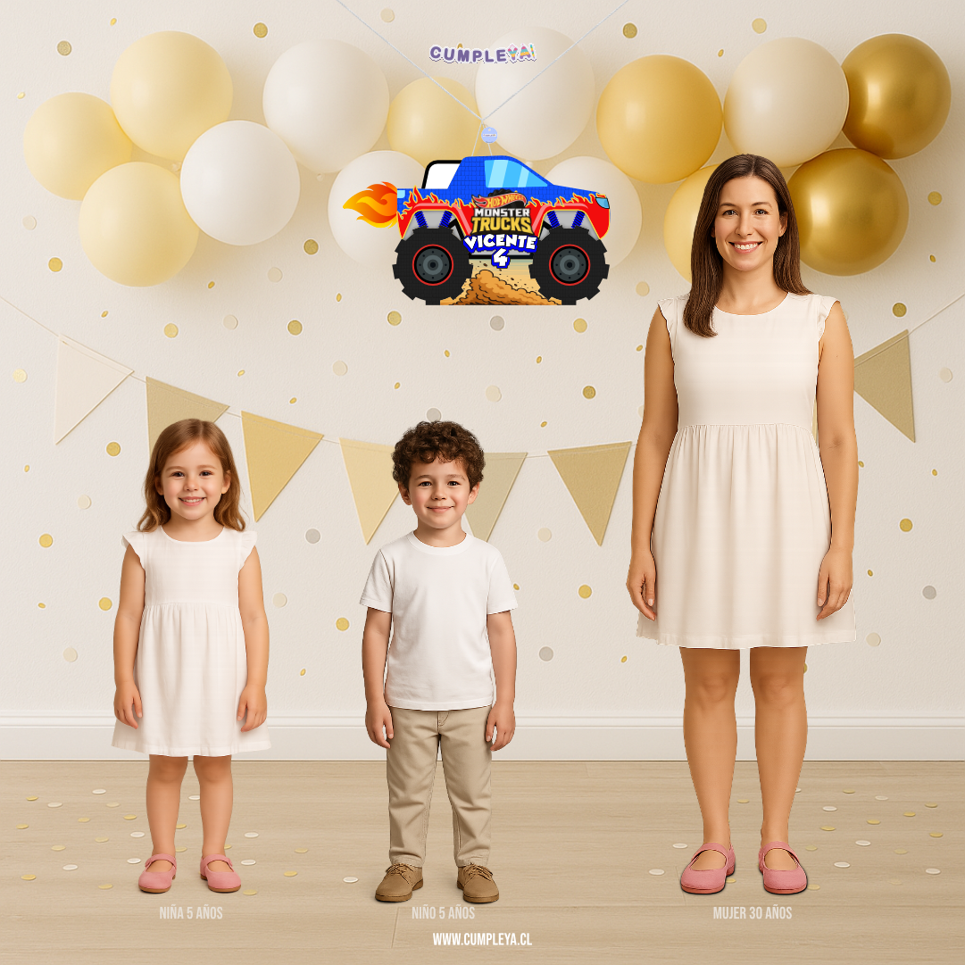 PIÑATA MONSTER TRUCK AZUL 60CM PREMIUM
