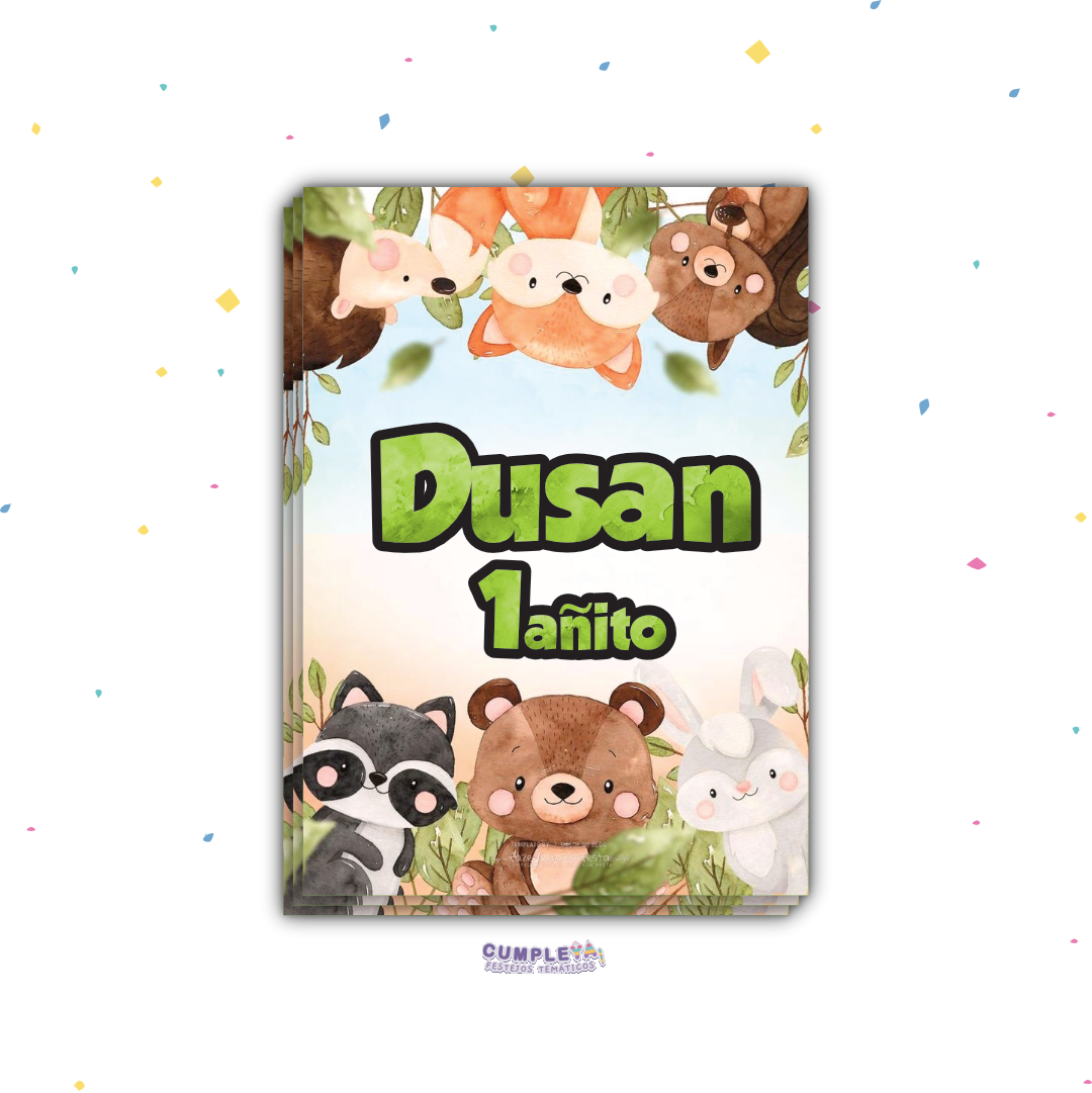 STICKER ANIMALISTOS DEL BOSQUE PARA BOLSA SORPRESA 14X20CM TEMÁTICO