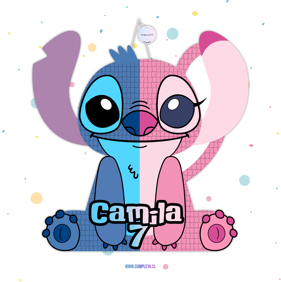 PIÑATA STITCH Y ÁNGELA 40CM PREMIUM