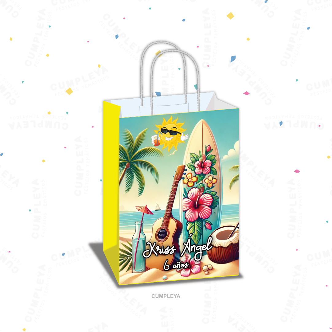 BOLSA SORPRESA 16 × 21 × 8 CM PLAYERO HAWAIANO