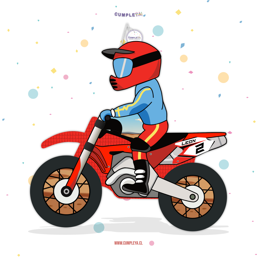 PIÑATA MOTOCROSS 60CM PREMIUM