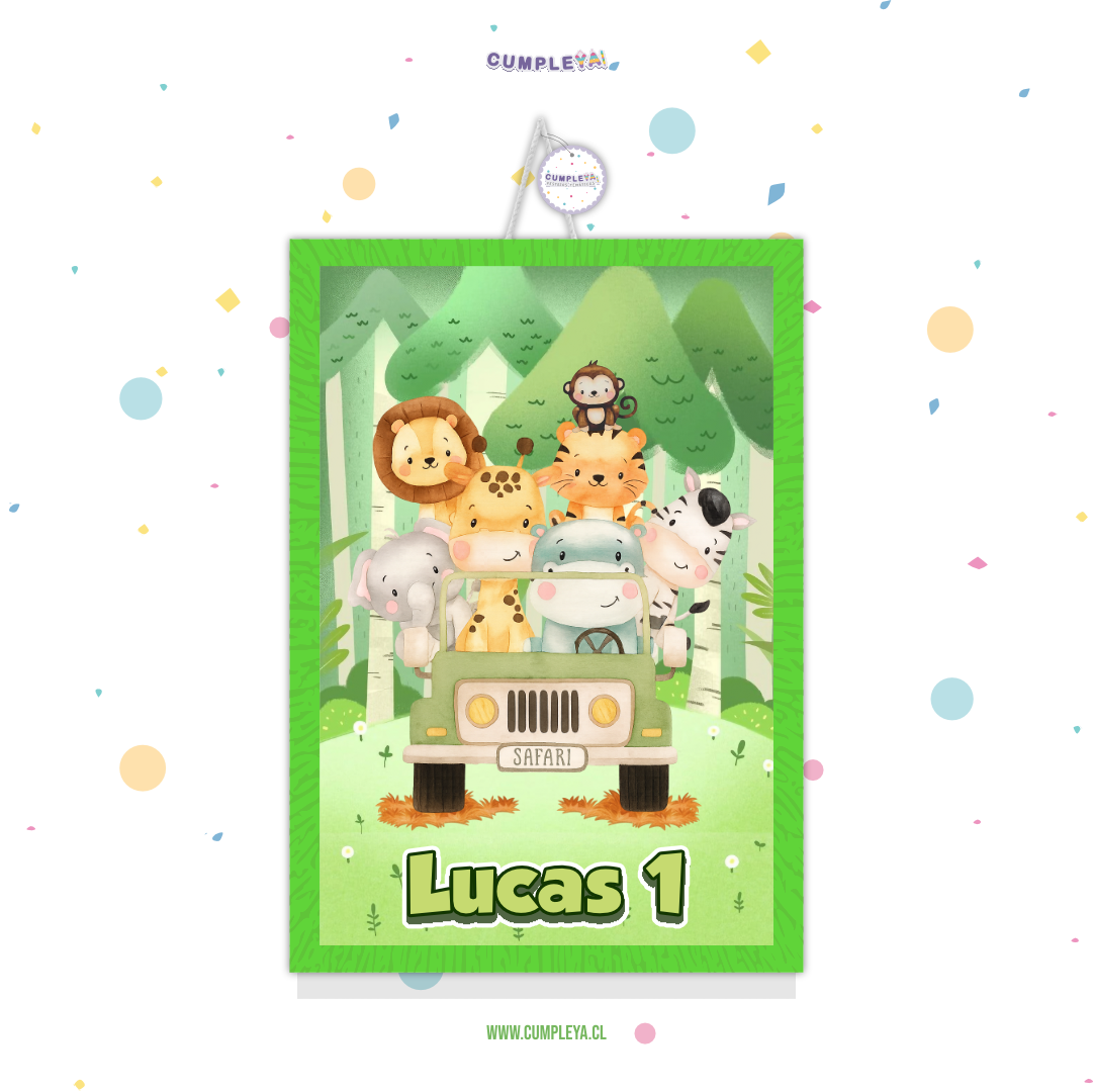 PIÑATA JEEP SAFARI BEBÉ RECTANGULAR EXPRÉS 50CM