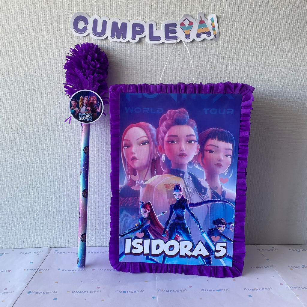 PIÑATA LAS GUERRERAS K-POP RECTANGULAR EXPRÉS 50CM