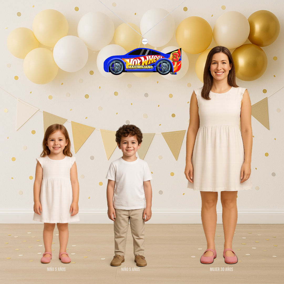 PIÑATA AUTO AZUL HOT WHEELS 60CM PREMIUM