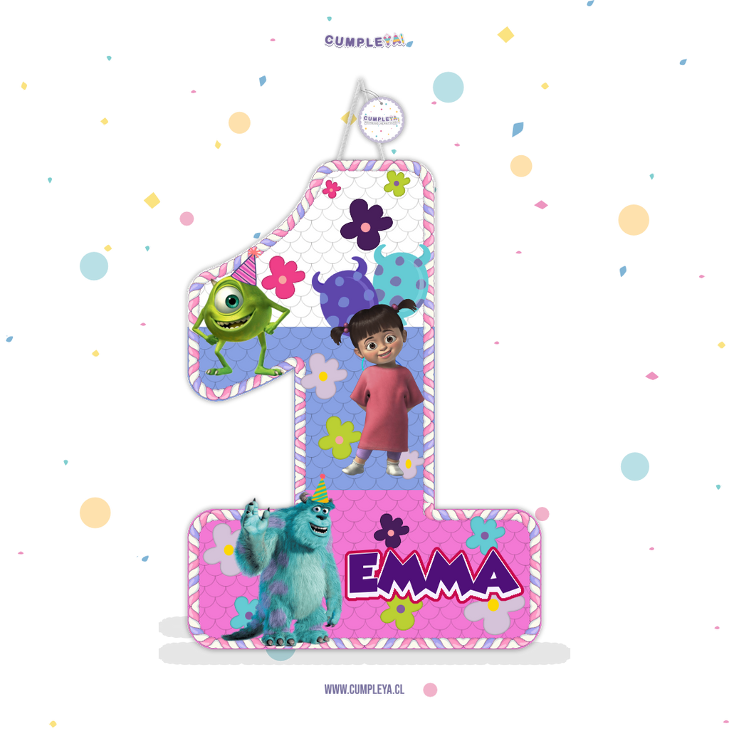 PIÑATA NUMERO 1 MONSTER INC 60CM PREMIUM