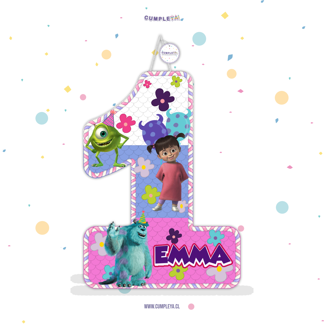 PIÑATA NUMERO 1 MONSTER INC 60CM PREMIUM