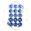 30 STICKER CIRCULARES 5 X 5 CM SONIC