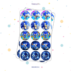 30 STICKER CIRCULARES 5 X 5 CM SONIC